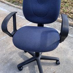 Blue Cloth Home Office Task Chair Pneumatic Height Adjustable 