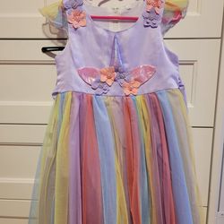 Girls Unicorn Dress Size 5/6