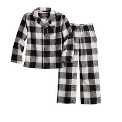 Boy’s Jammies For Your Families® Ho Ho Ho Flannel Pajama Set 4 Black/White New