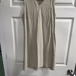 Banana Republic Khaki Sleeveless Silk Dress - Size 2 - VGUC