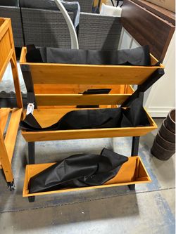 Newly Assembled Raised Garden Bed 3-Tier Vertical Planter Tower Stackable Wooden Tiered Planter