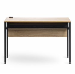 IRIS Office Computer Desk with Organizer & Cable Tray - Light Oak/Brown & Black