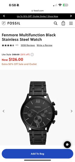 Fenmore Multifunction Black Stainless Steel Watch