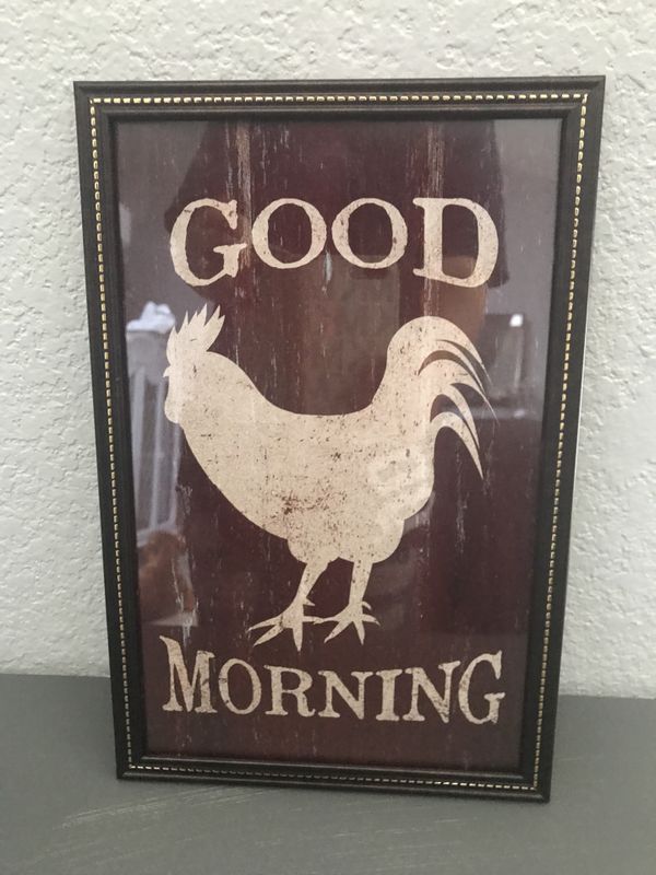 New 8x10 Farmhouse Style Good Morning Rooster Wall Decor Art For In Moreno Valley Ca Offerup