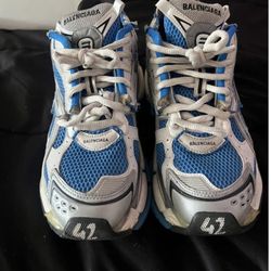 Balenciaga Runners White/Blue Mens