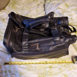 Wilson leather duffel bag black vintage
