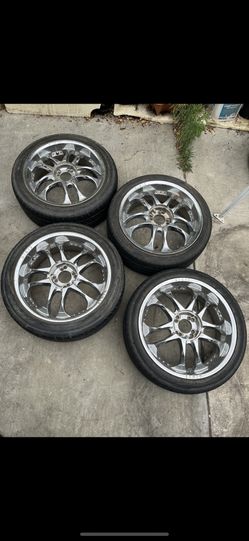 4 - 225/45r18 215/45r18 4x100 4x3.94 4x114.3 4x4.5 Chrome Honda Civic Fit Scion Xa Xb Ia Echo Mazda Miata Accord Versa Wheels Rims Tires!!!