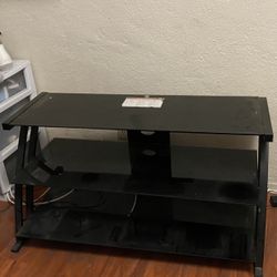 Tv Table Glass Black