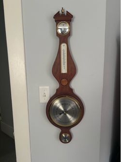 Antique Wooden Barometer