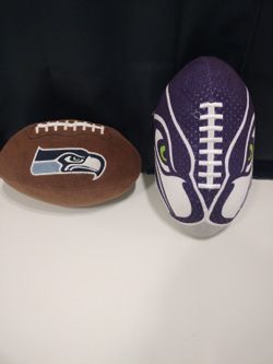Seattle Seahawks ( Champs 🏆 ) Plush Football 🏈's.   ( Red / Black Bin )