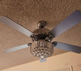 BEAUTIFUL CRYSTAL CEILING FAN  W/ REMOTE