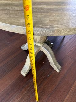 36” Round Pedestal Wood Side Table