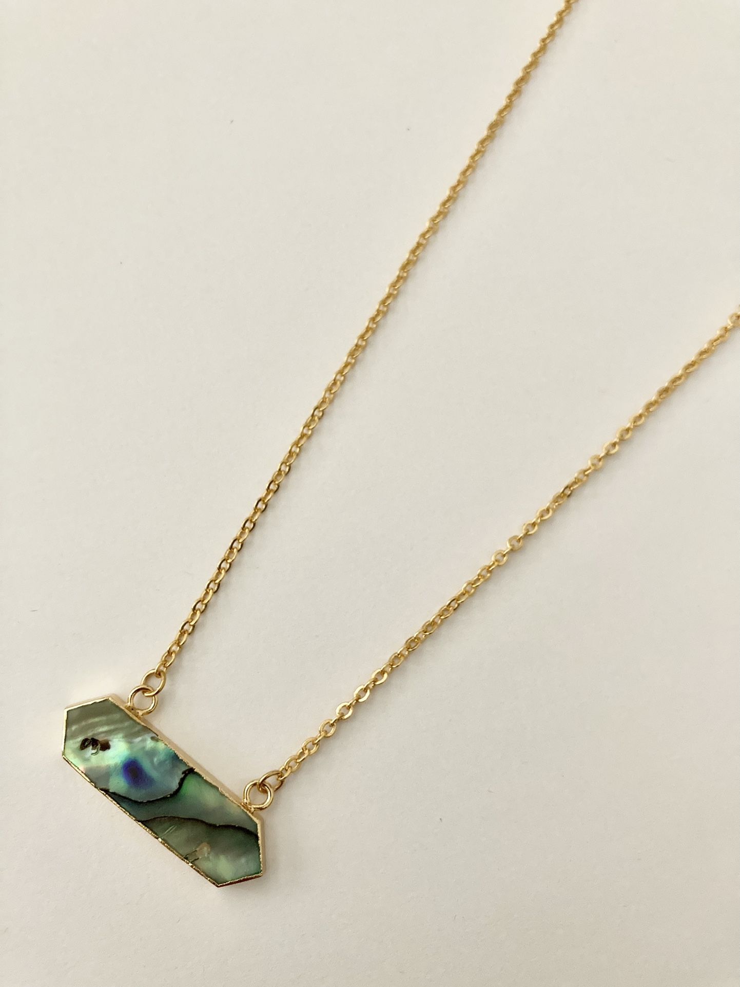 Abalone Beach Sea Shell Necklace On 24K Gold Plated Chain✨NEW✨
