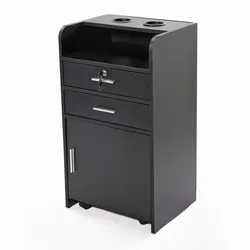 Black Salon Trolley Cart with Drawers