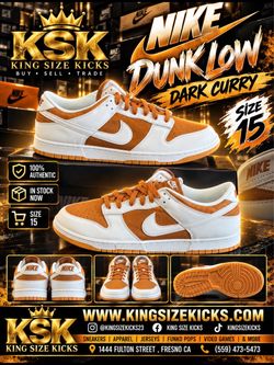 Nike Dunk Low Dark Curry Size 15
