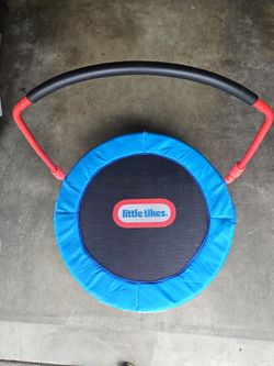 Little Tikes 25'' Round Easy Store 3' Folding Trampoline - Blue/Black/Red