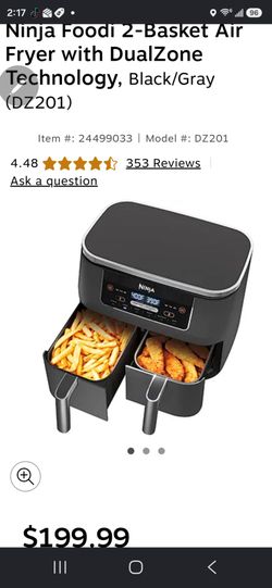 Ninja Foodi 2-Basket Air Fryer with DualZone Technology, Black/Gray