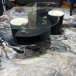 2 Corner Glass Tables .1 Center Table Glass Top