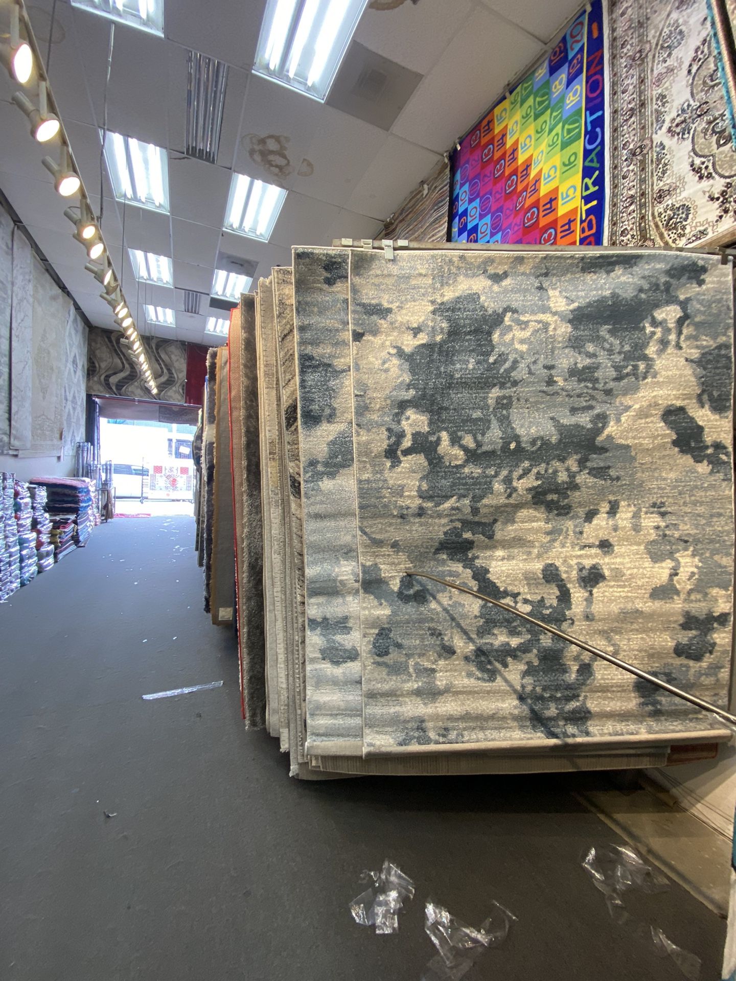 5x7 Area Rugs Carpet Rugs Abstract Design Thick Colors White Blue