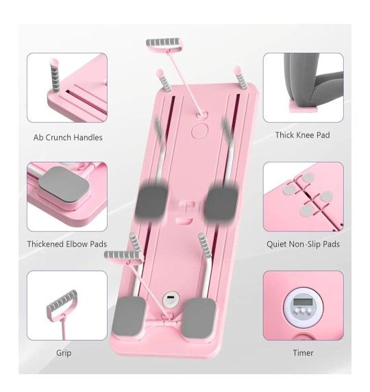 Pilates Board - Pilates Reformer Set, Multi-Purpose Foldable Pilates Reformer Board for Home, 5 in 1 Pilates Sliding Board