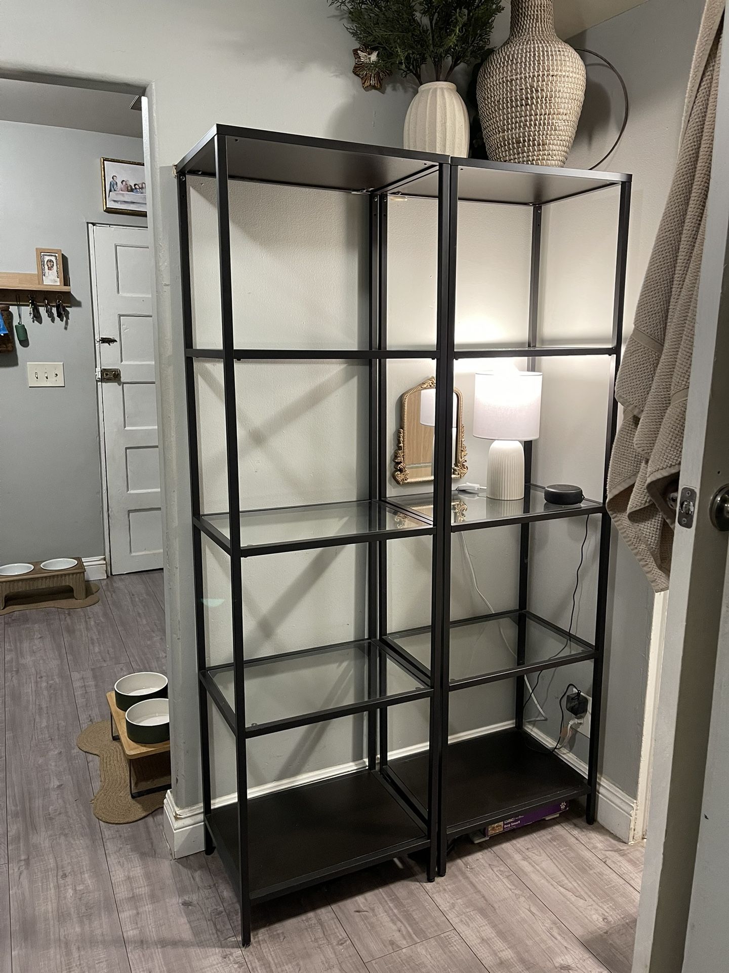 IKEA Black/brown Glass Shelf
