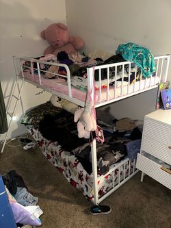 White Bunk Bed w/ Mattress Included