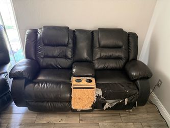 Recliner leather sofa