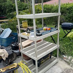 2  shelves 5 tier garage organizer, good conditions 