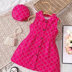 Baby Dress With Hat Set