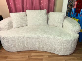 Plush Floor Sofa in Teddy fabric only $199.999- READ Description