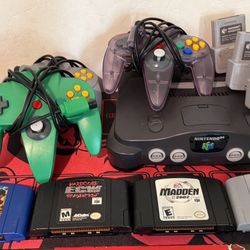Nintendo 64 with games included + 3 Controllers & Rumble Paks