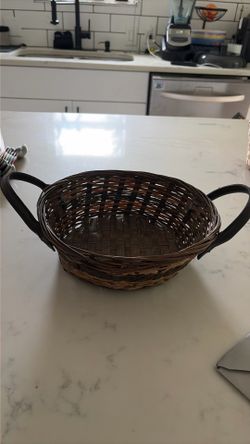 Brown wicker basket