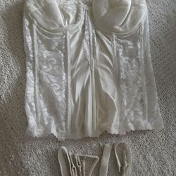 White Torsolette Strapless Bra 36C