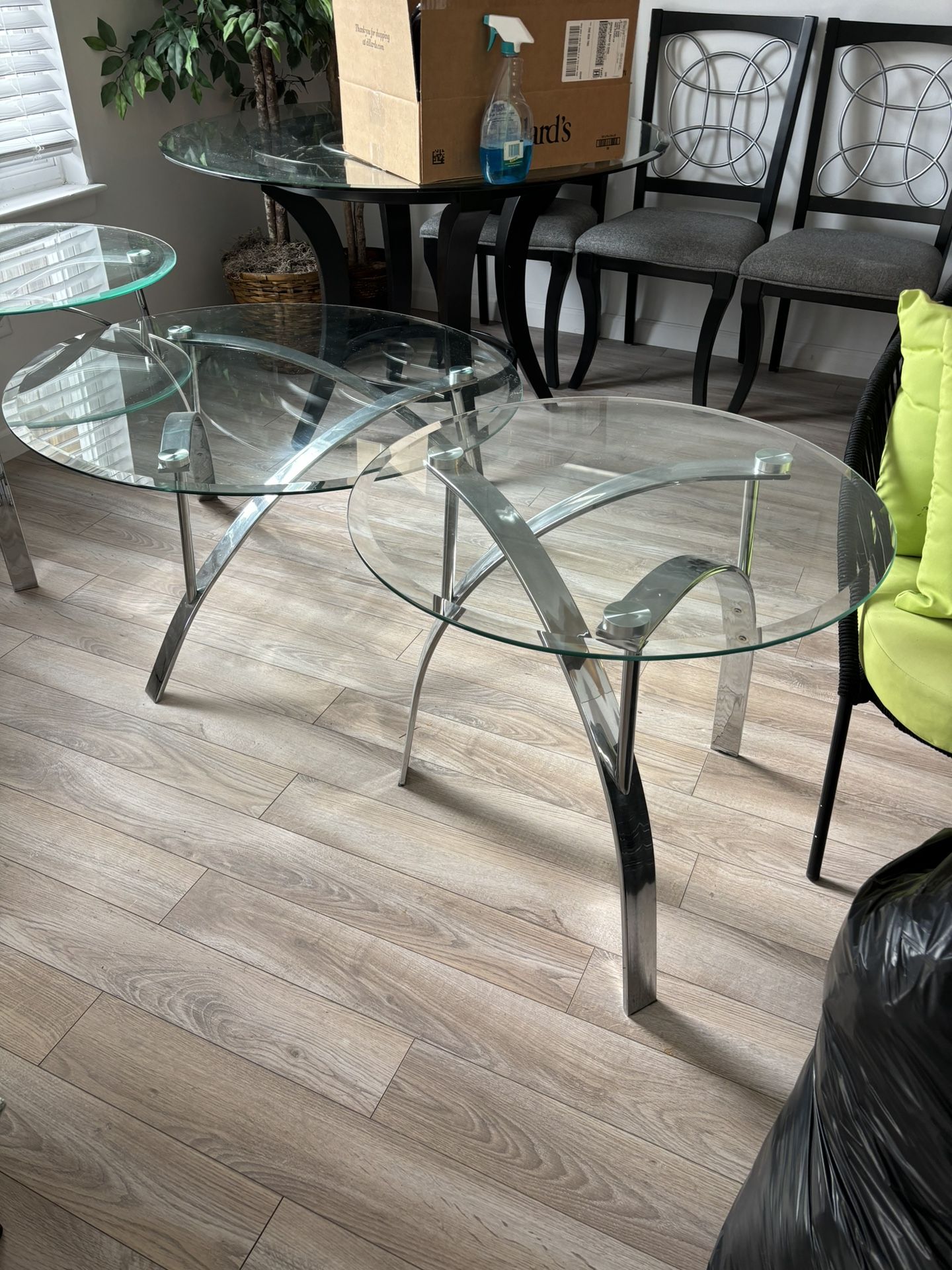 Glass coffee Table & two end tables 