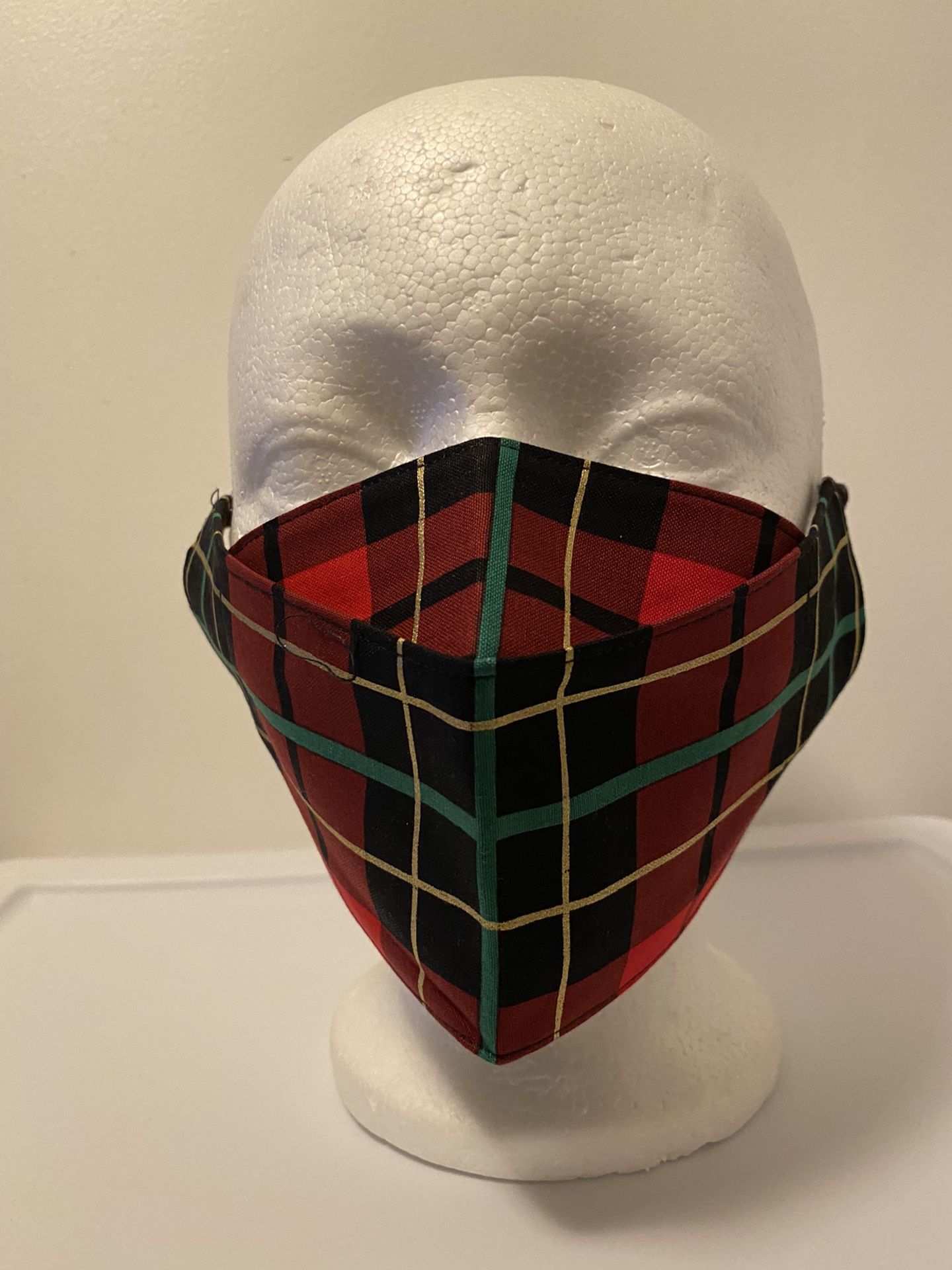 3D Face Mask Adults (Plaid)-G14