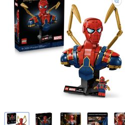 New in box! LEGO Marvel Iron Spider-Man Bust Collectible - Building Kit for Adults, Ages 18+ - Includes Iron Spider-Man Minifigure - Collectible Model