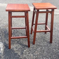 2 Wooden Stools 