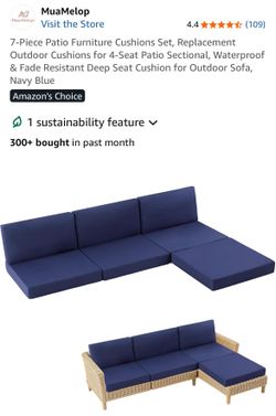 7-Piece Navy Blue Outdoor Patio Cushion Set