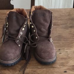 New Brown Leather Work Boots – Size 3.5 Youth – CAT