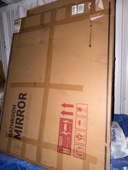 Rustic Natural Wood Bathroom Mirror in Original Box
