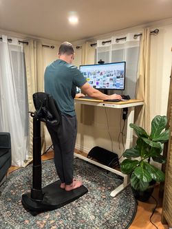 LeanRite Elite Ergonomic Standing Desk Chair for Active Posture and Back Pain Relief | Adjustable Sit Stand Chair for Home or Office