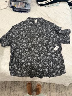 Disney Encanto Bruno Button-Up Shirt Men's XL Black NWT All-Over Print
