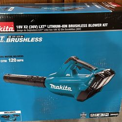 Makita 120 MPH 473 CFM 18V X2 (36V) LXT Lithium-Ion Brushless Cordless Leaf Blower Kit with 2 Batteries 5.0Ah and Charger