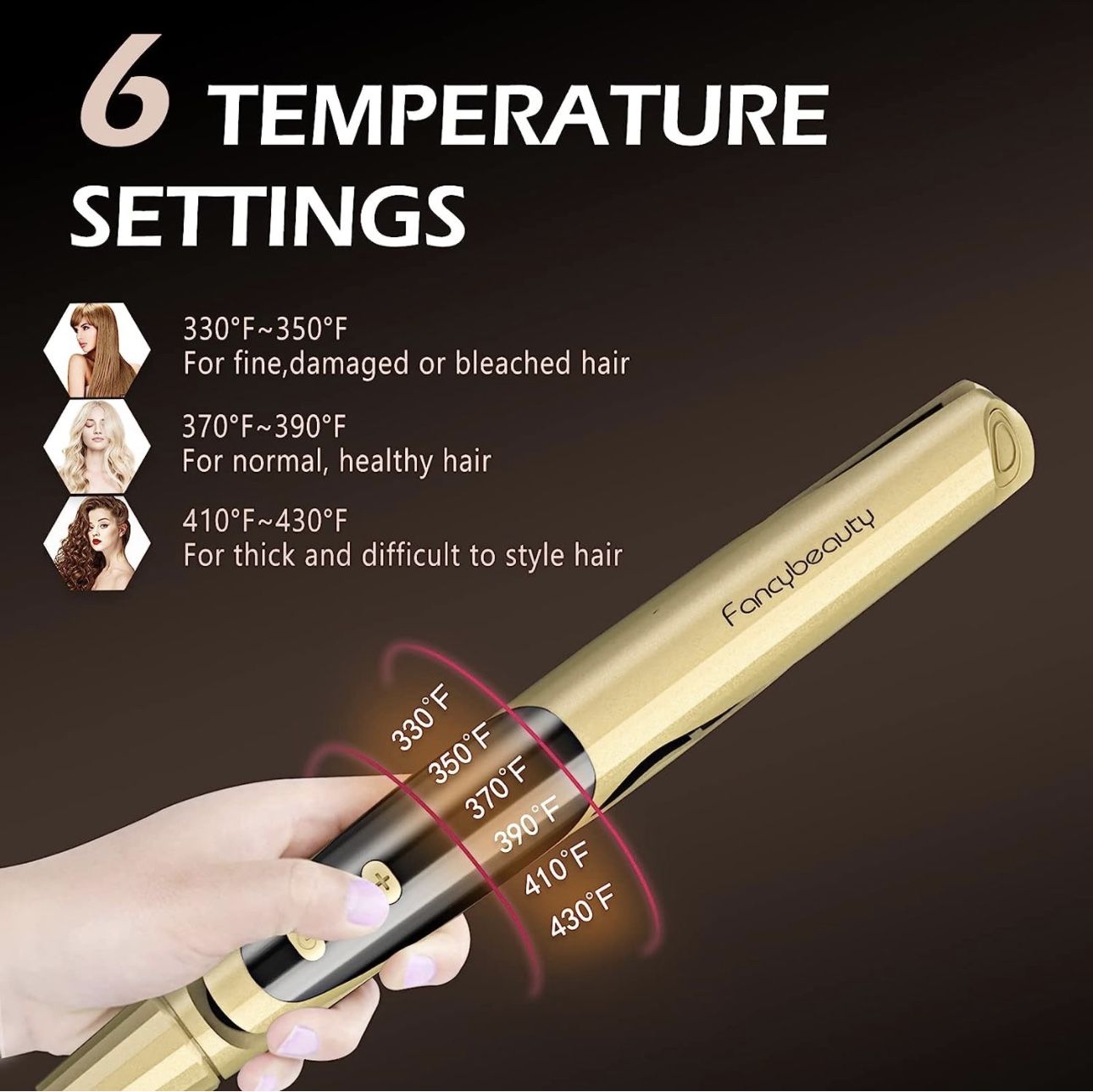 FANCYBEAUTY Curling Iron, Hair Straightener and Curler 2 in 1