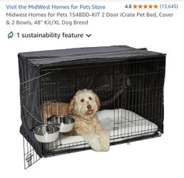 Midwest Homes for Pets 1548DD-KIT 2 Door iCrate Pet Bed 48" XL Dog Breed