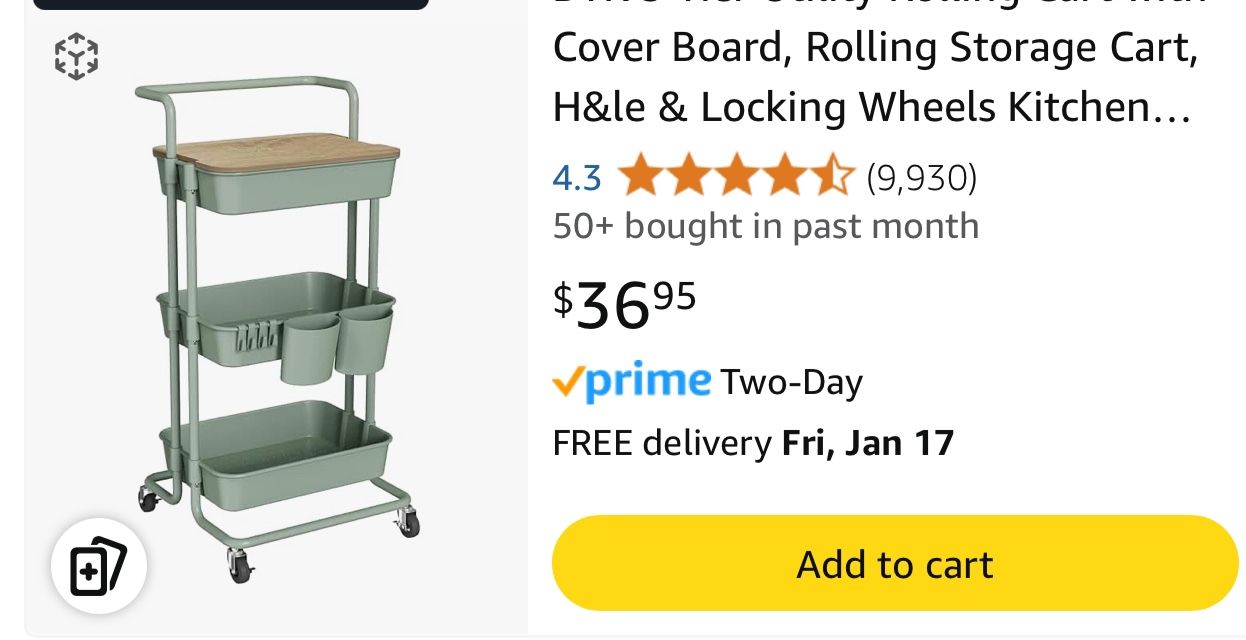 3 Teir Rolling Cart