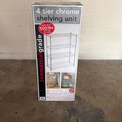 4 Tier Chrome Shelving Unit