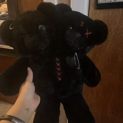 Double Headed Black Teddy Bear Backpack