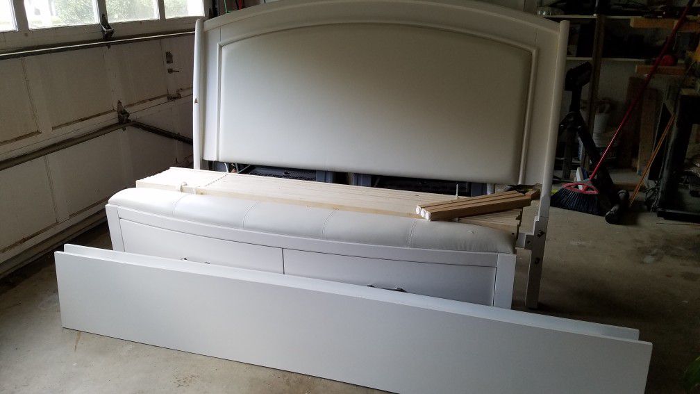 Queen Bed Frame with Storage Drawers
