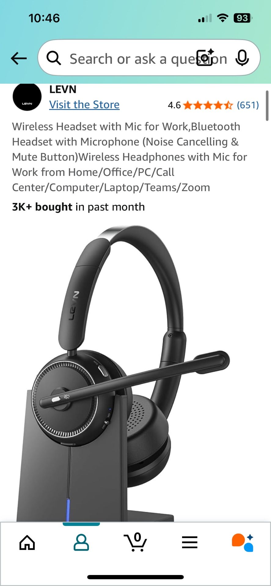 Wireless Headset with Mic for Work,Bluetooth Headset with Microphone (Noise Cancelling &